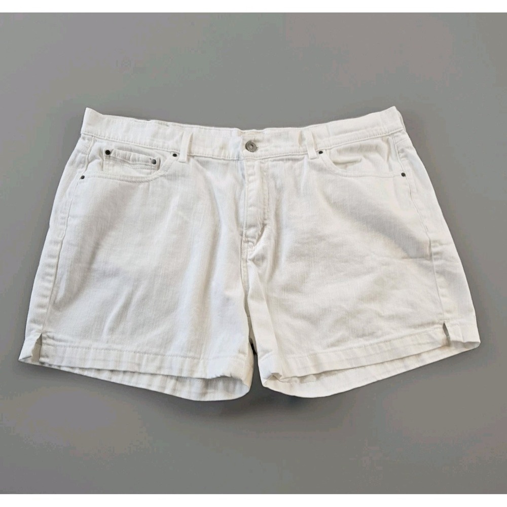 Levi's 515‎ Women's Mid Rise Denim Jeans Shorts Stretch White Side Slits Size 16